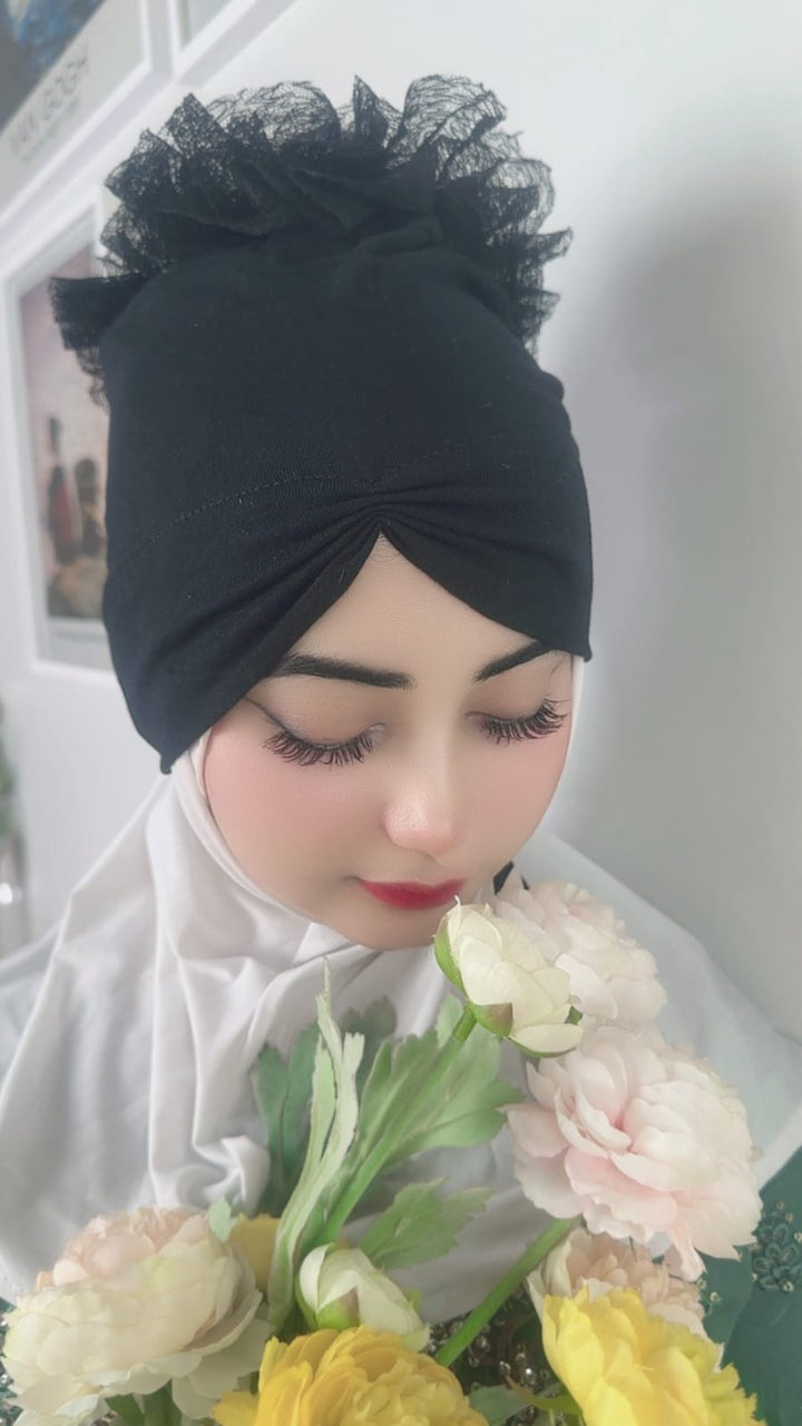 Crinkle Ruffle Bonnet Volumizer