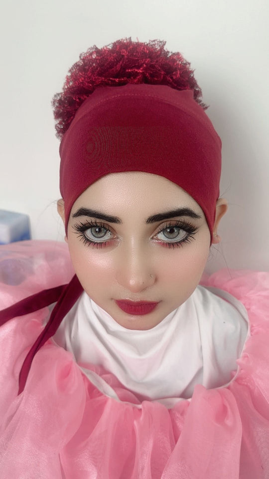 Ear Open Ruffle Bonnet Volumizer (Khopa Cap) – Top Hijab BD