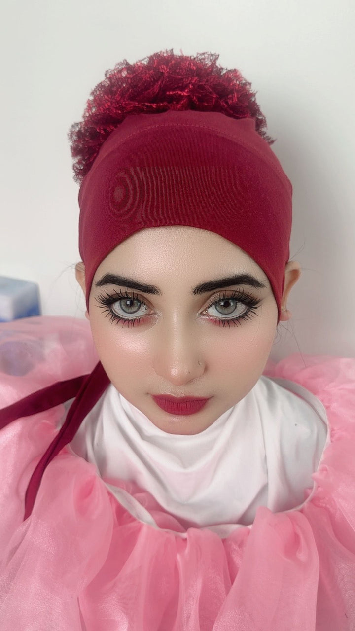 Ear Open Ruffle Bonnet Volumizer (Khopa)
