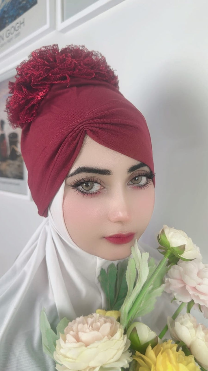 Crinkle Ruffle Bonnet Volumizer