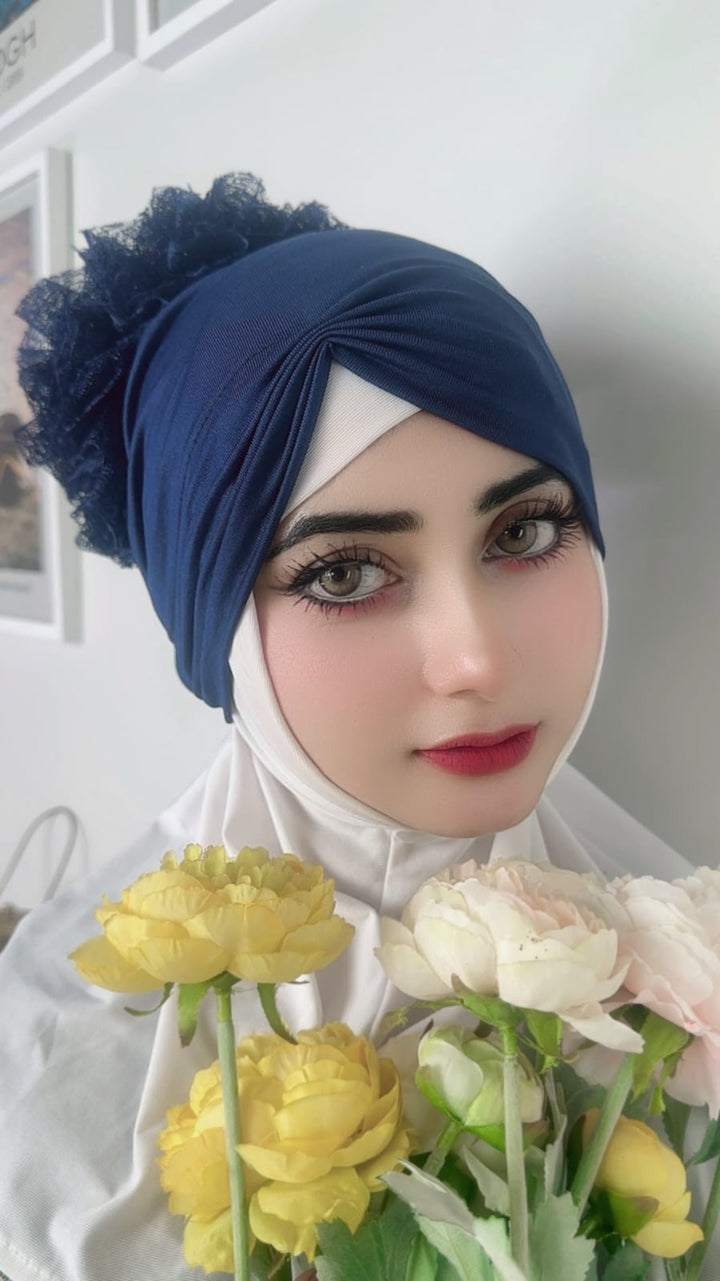 Crinkle Ruffle Bonnet Volumizer