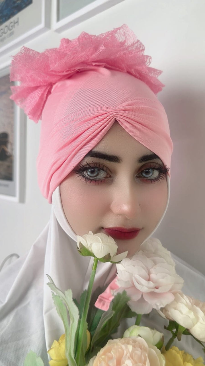 Crinkle Ruffle Bonnet Volumizer