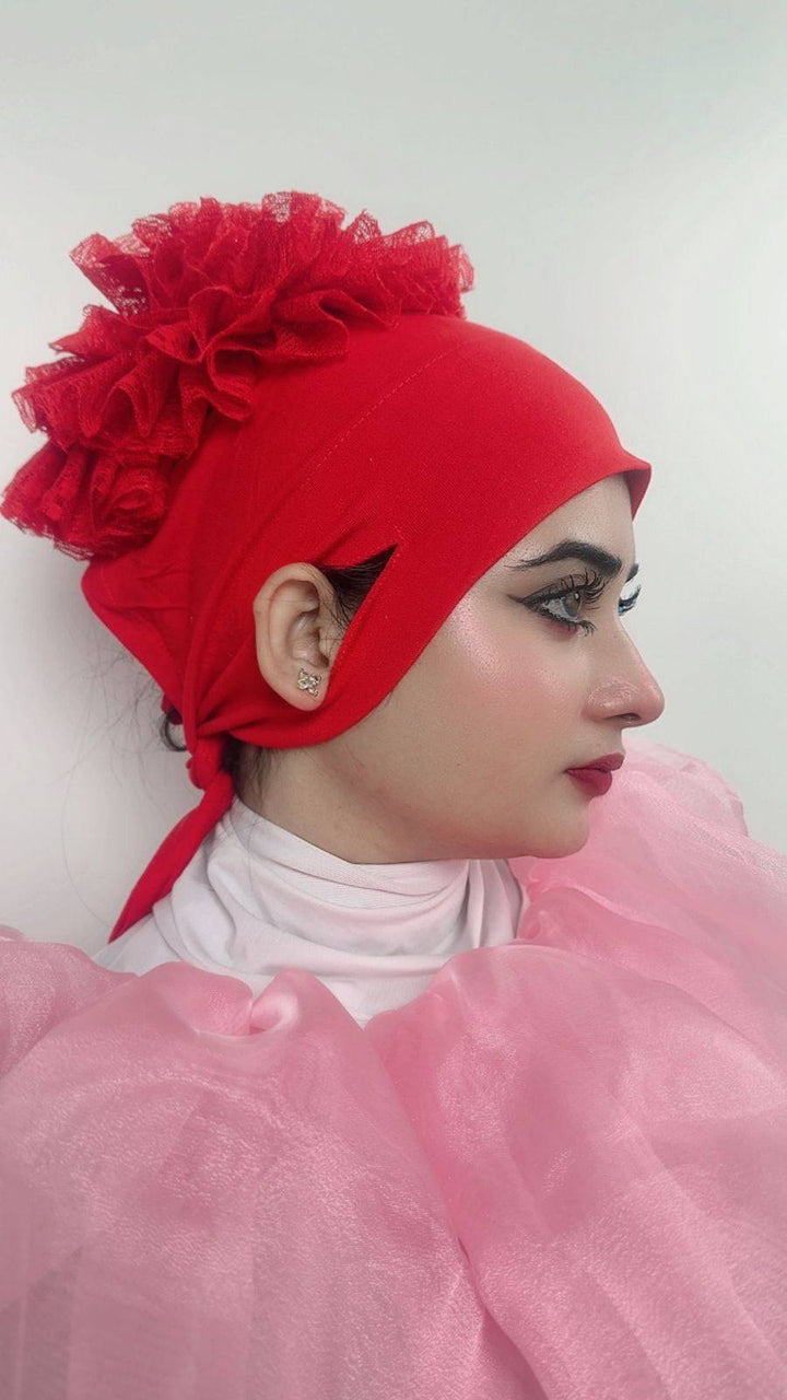 Ear Open Ruffle Bonnet Volumizer (Khopa)