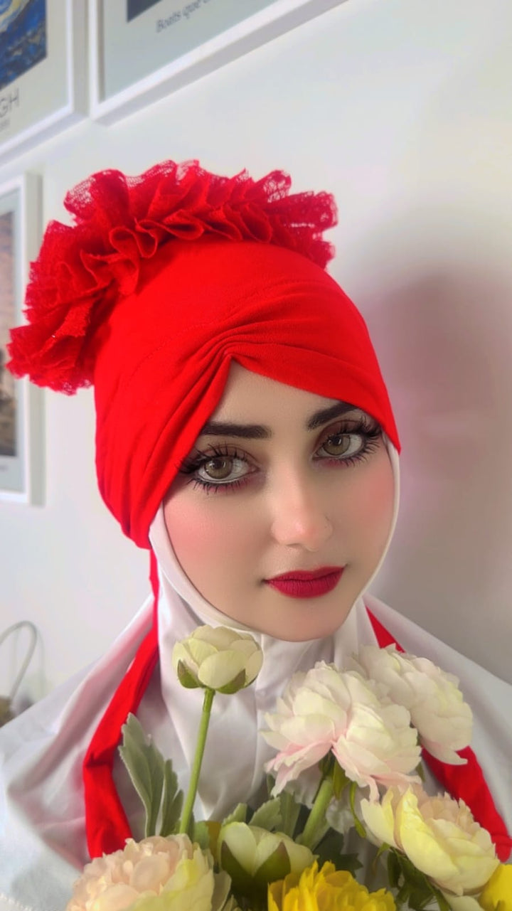 Crinkle Ruffle Bonnet Volumizer